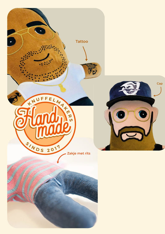 Handgemaakte gepersonaliseerde knuffel in atelier Knuffelmakers Haarlem